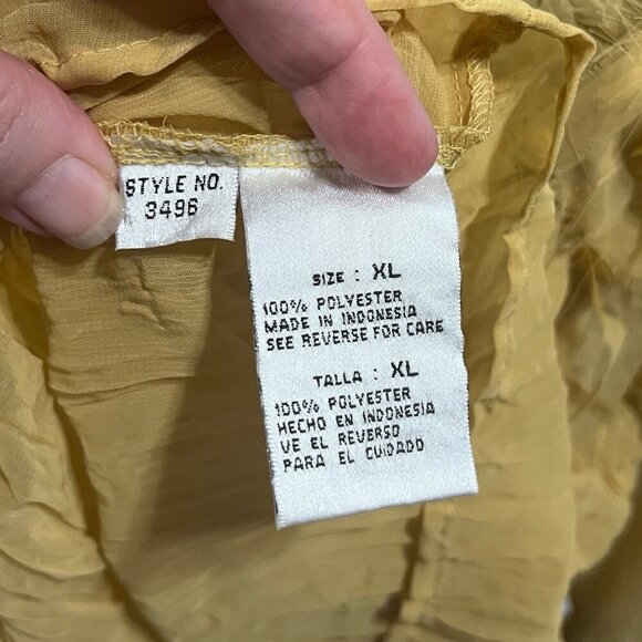 Dress U By Sharon Ruffled Button Top Shirt Color: Mustard Size: XL 1990s NWT - Picture 8 of 9